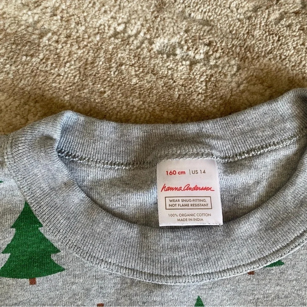 Hanna Andersson Long John Pajama Set Pine Trees Print Long Sleeve Organic Cotton